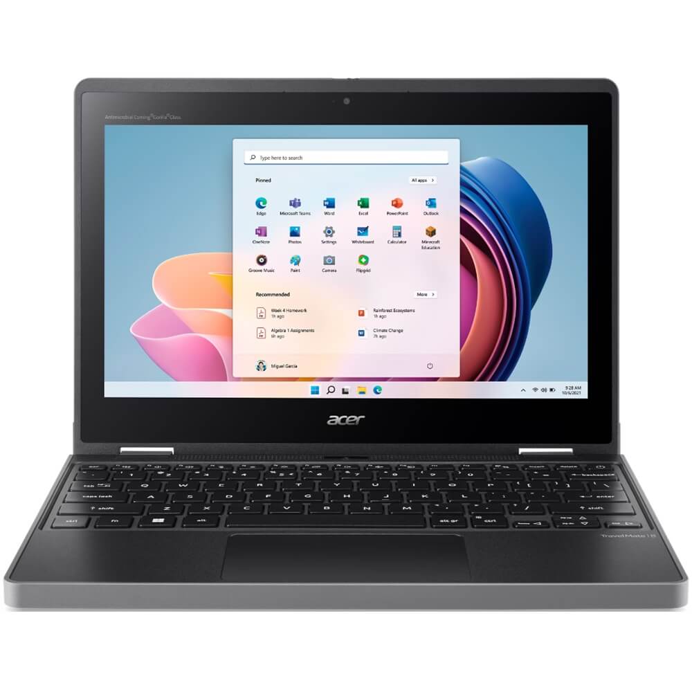 Acer TravelMate B3 Spin 11 TMB311RN-33-TCO Notebook PC – Intel N100 / 11.6” HD Touch / 8GB RAM / 128GB SSD / Win 11 Home (NX.