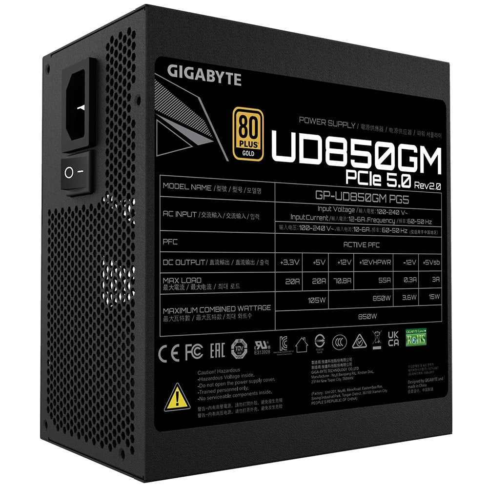 Gigabyte UD850GM PG5 850W 80+ Gold Certified Power Supply (GP-UD850GM-PG5) image 4