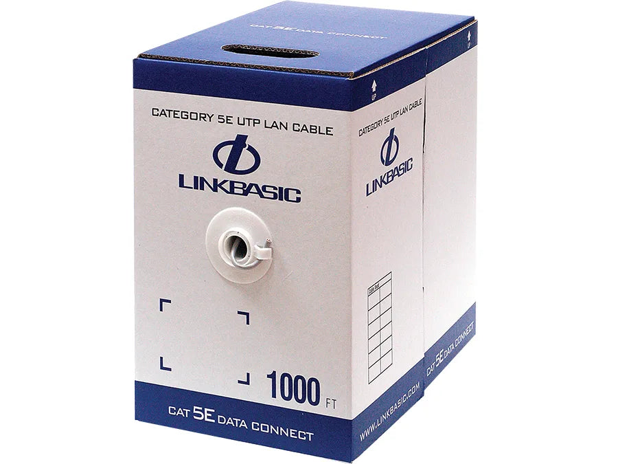 Linkbasic CAT5e solid grey UTP cable, 305m box product photograph