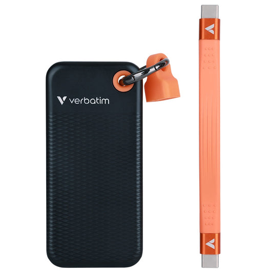 Verbatim Pocket 1TB Solid State Drive with Keyring Cable – Black/Orange (32193) image 1