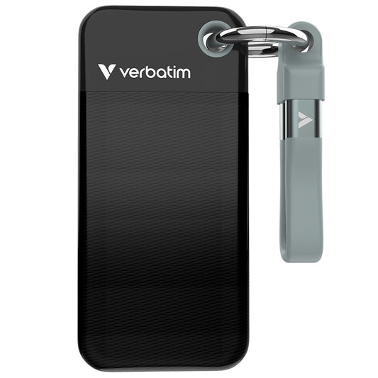 Verbatim Pocket 2TB Solid State Drive with Keyring Cable – Black/Grey (32194) image 1