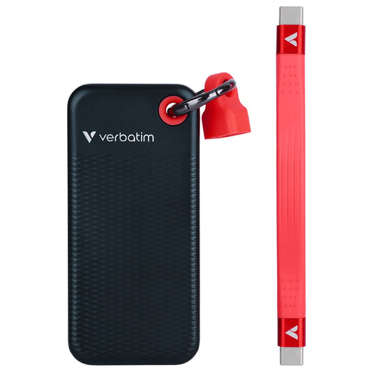Verbatim Pocket 2TB Solid State Drive with Keyring Cable – Black/Red (32196) image 1