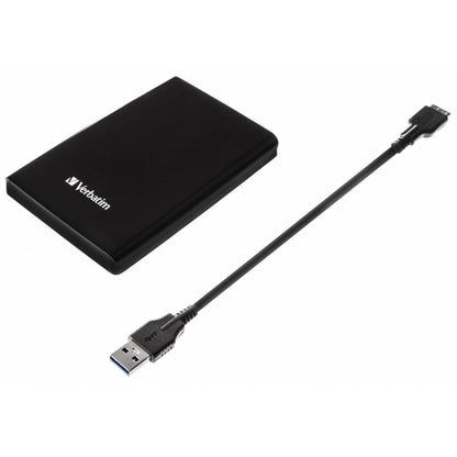 Verbatim Store ‘n’ Go 2TB USB 3.0 Portable Hard Drive – Black (53177) — side view