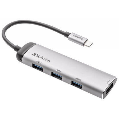 Verbatim USB-C Multiport USB 3.2 Gen 1 Hub (49147) — front view