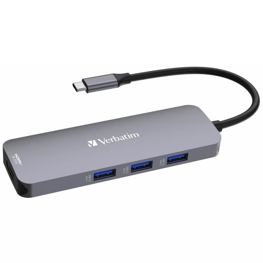 Verbatim USB-C Pro Multiport Hub – CMH-08 (32151) — front view