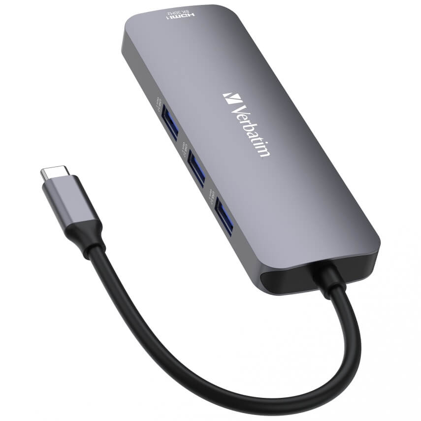 Verbatim USB-C Pro Multiport Hub – CMH-08 (32151) — rear view