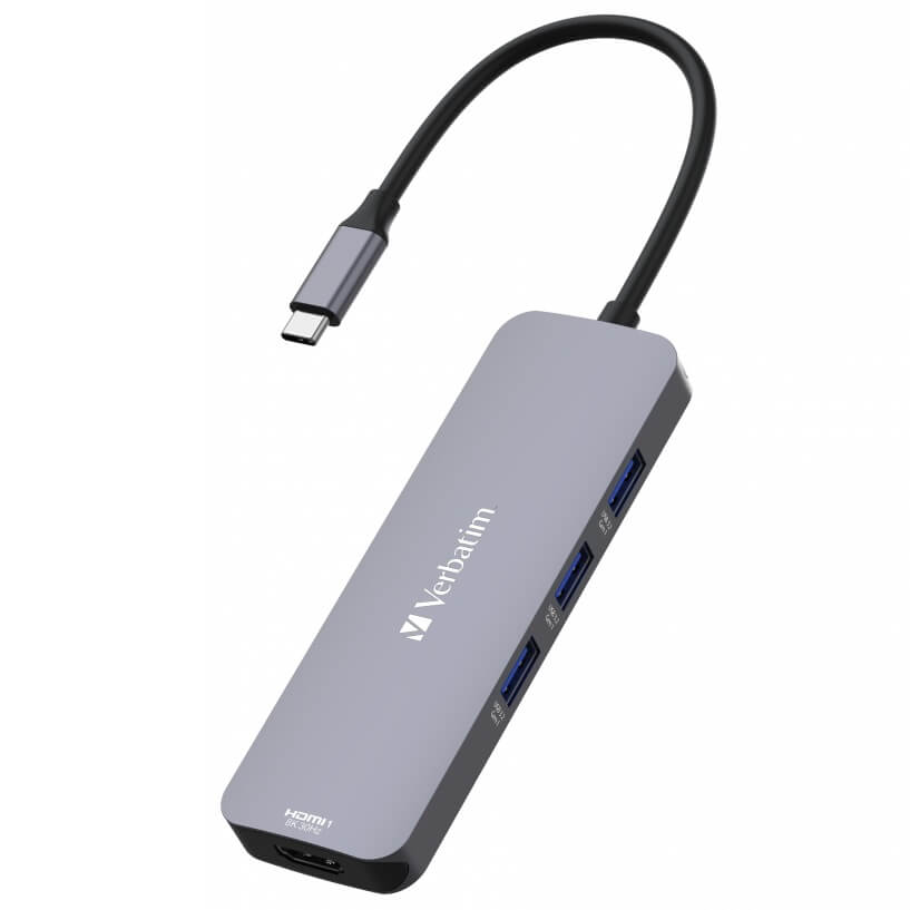 Verbatim USB-C Pro Multiport Hub – CMH-08 (32151) — detail view