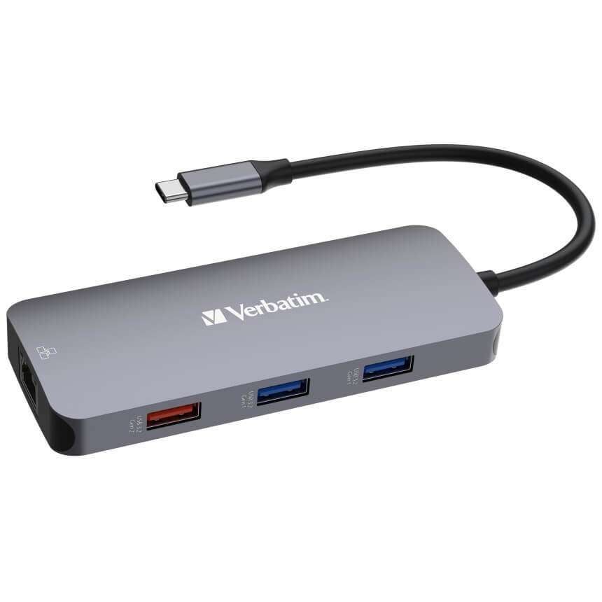 Verbatim USB-C Pro Multiport Hub – CMH-09 (32152) — front view