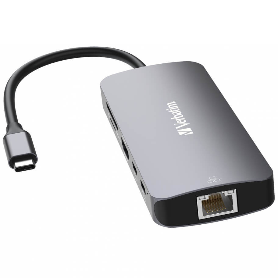Verbatim USB-C Pro Multiport Hub – CMH-09 (32152) — side view