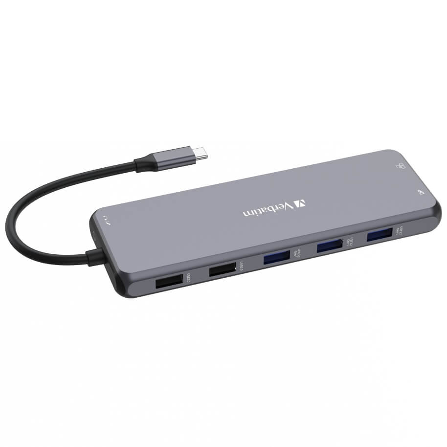 Verbatim USB-C Pro Multiport Hub – CMH-13 (32153) — front view