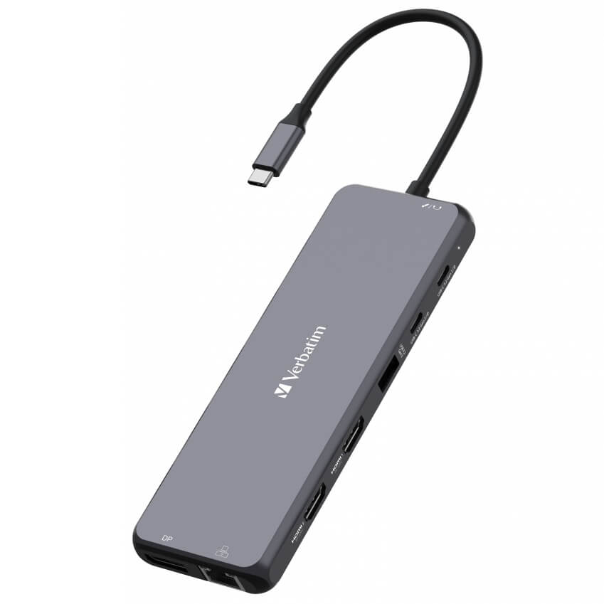 Verbatim USB-C Pro Multiport Hub – CMH-13 (32153) — rear view