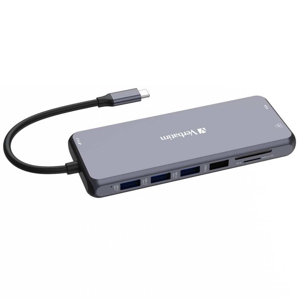 Verbatim USB-C Pro Multiport Hub – CMH-14 (32154) — rear view