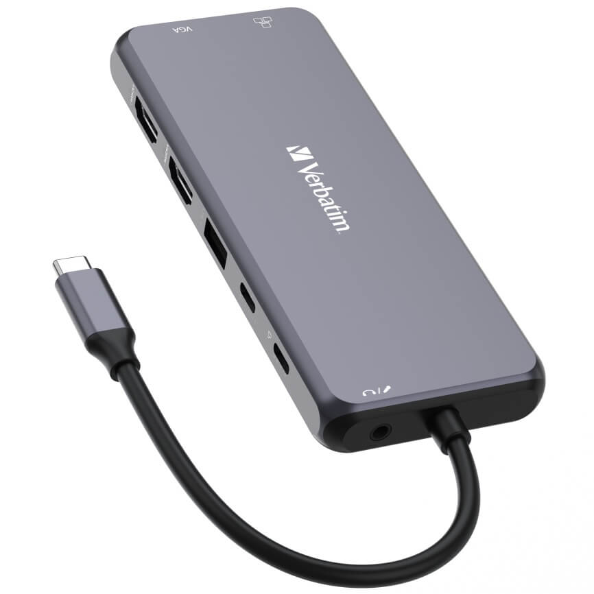 Verbatim USB-C Pro Multiport Hub – CMH-14 (32154) — front view