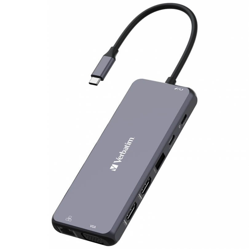 Verbatim USB-C Pro Multiport Hub – CMH-14 (32154) — side view