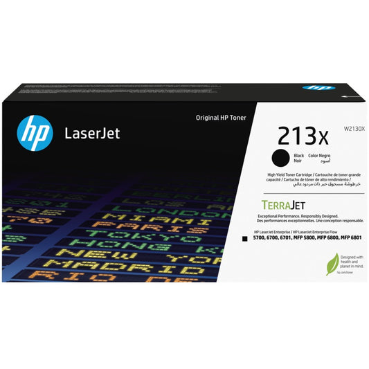 Genuine HP 213X High Yield Black LaserJet Toner Cartridge (W2130X) image 1