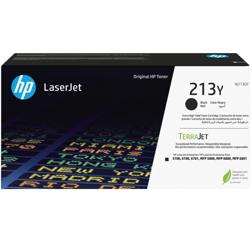Genuine HP 213Y Extra High Yield Black LaserJet Toner Cartridge (W2130Y) image 1
