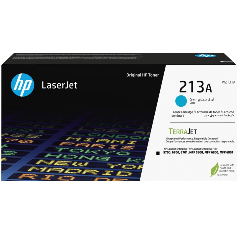 Genuine HP 213A Cyan LaserJet Toner Cartridge (W2131A) image 1