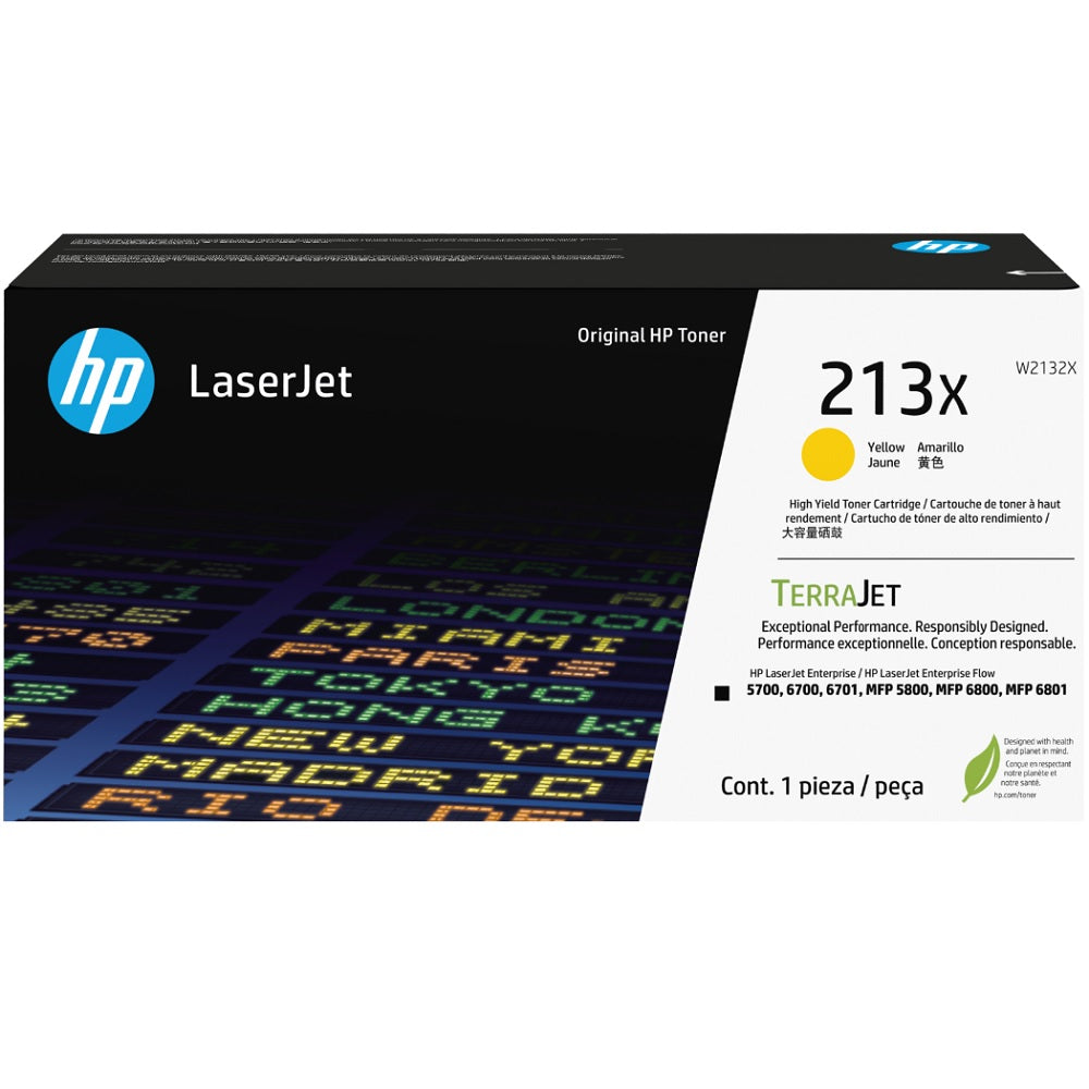 Genuine HP 213X High Yield Yellow LaserJet Toner Cartridge (W2132X) image 1