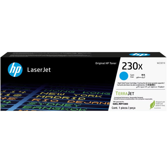 Genuine HP 230X Cyan LaserJet Toner Cartridge (W2301X) image 1