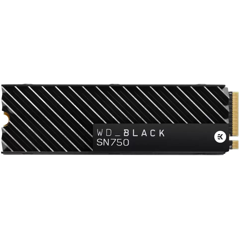 WD Black SN750 1TB M.2 2280 PCIe NVMe Solid State Drive with Heatsink (WDS100T3XHC) image 1