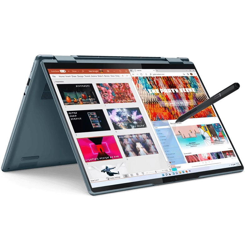 Lenovo Yoga 7 14IAL7 Notebook PC – Core i7-1260P / 14.0″ 2.8K Touch / 16GB RAM / 1TB SSD / Win 11 Pro / Stone Blue (82QE00D5S
