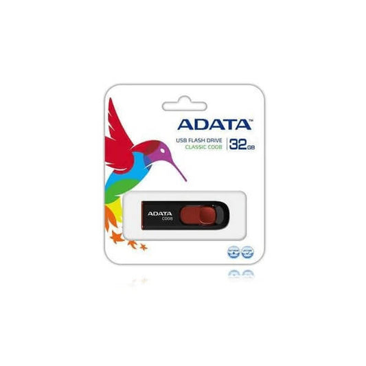 ADATA C008 32GB USB 2.0 Type-A Black & Red Flash Drive (AC008-32G-RKD) image 2