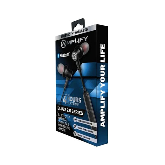 Amplify Blue Series Solid Black Bluetooth Earphones (AM-1106-BK) image 2