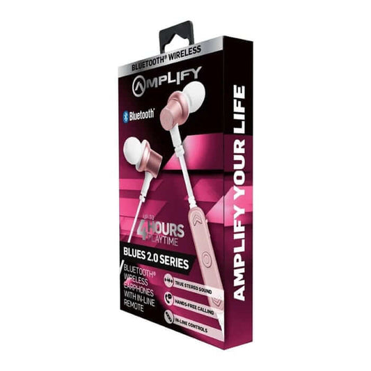 Amplify Blue Series White Rose Gold Bluetooth Earphones (AM-1106-WTRGD) image 2