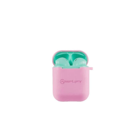 Amplify Buds Series True Wireless Green & Pink Earphones (AM-1119-GRPK) image 1