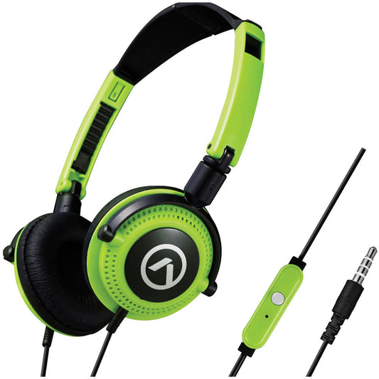 Amplify Symphony Headphones with Mic – Black and Green (AM2005BKG) image 1