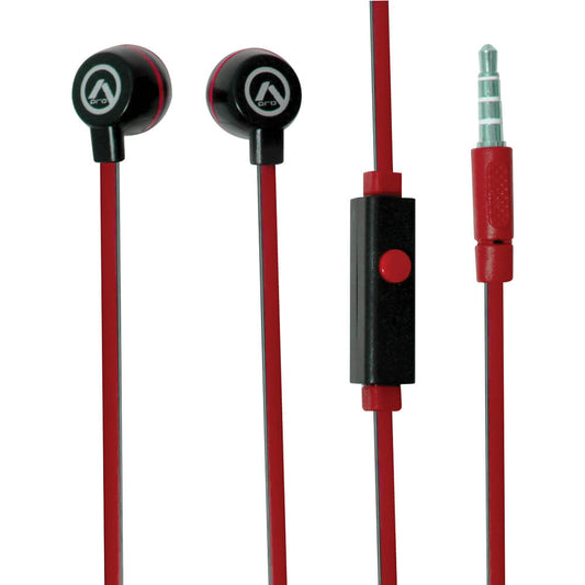 Amplify Pro Vibe Series Earphones With Microphones – Black And Red (AMP1003BKRD) image 1
