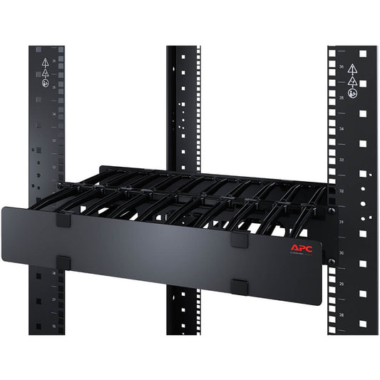 APC Horizontal Cable Manager 2U x 4″ Deep Single-Sided with Cover (AR8600A) image 1
