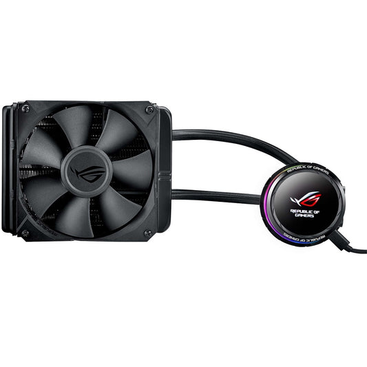 ASUS ROG Ryuo 120 All-In-One Liquid CPU Cooler With OLED And AURA Sync (90RC0010-M0UAY0) image 1