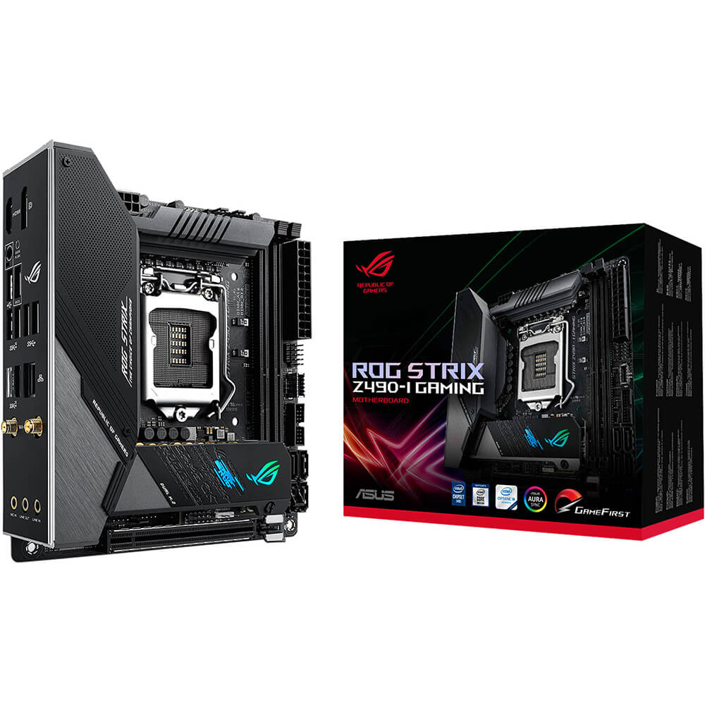ASUS ROG STRIX Z490-I Gaming LGA 1200 Mini-ITX Motherboard image 1