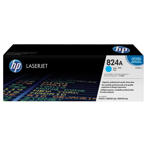 Genuine HP 824A Cyan LaserJet Toner Cartridge (CB381A) image 1