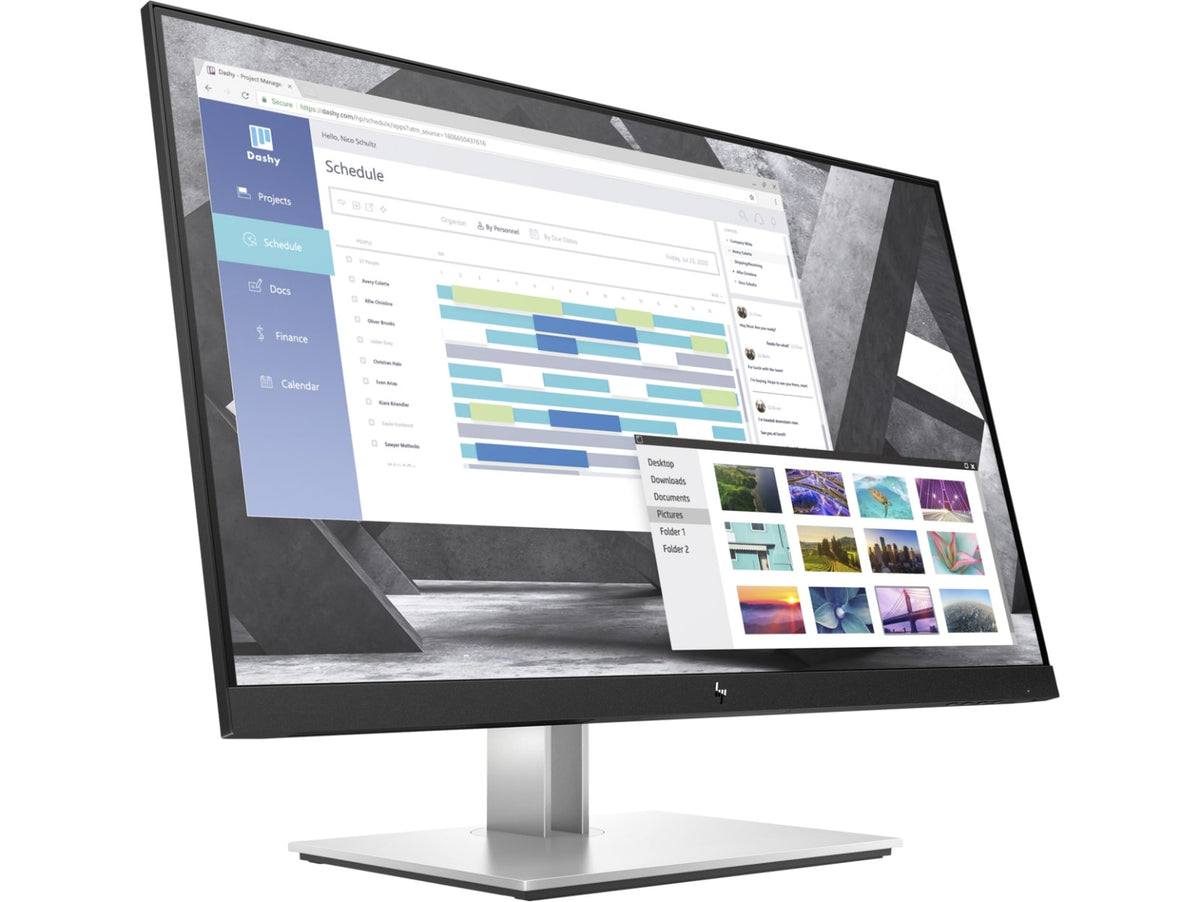 HP E27q G4 27″ QHD Monitor (9VG82AA) — side view