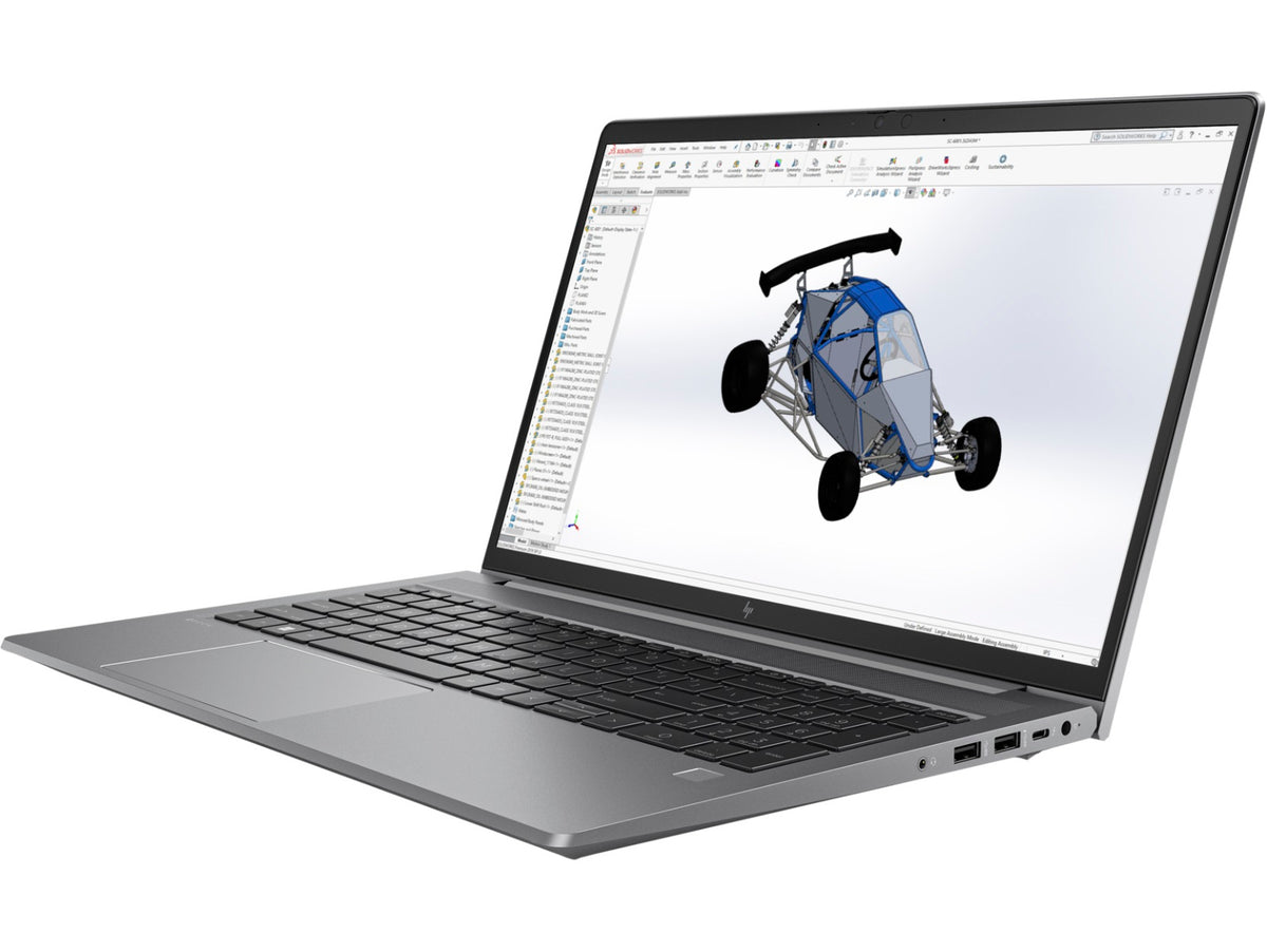 HP ZBook Power G9 Notebook PC – Core i5-12500H / 15.6″ FHD / 16GB RAM / 512GB SSD / Win 11 Pro (69Q52EA) — side view