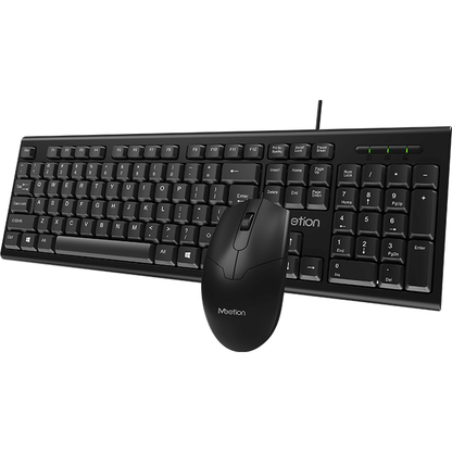 Meetion 2.4G Corded Mouse And Keyboard Combo – Black (C100) — side view