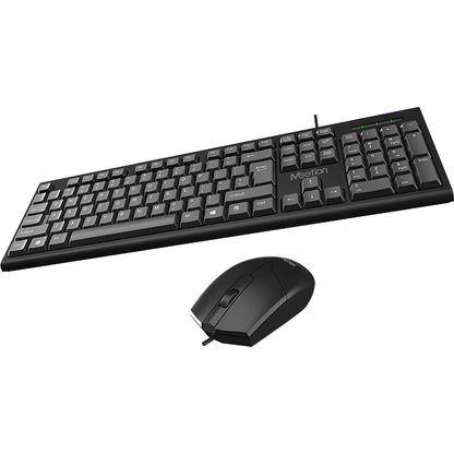 Meetion 2.4G Corded Mouse And Keyboard Combo – Black (C100) — rear view
