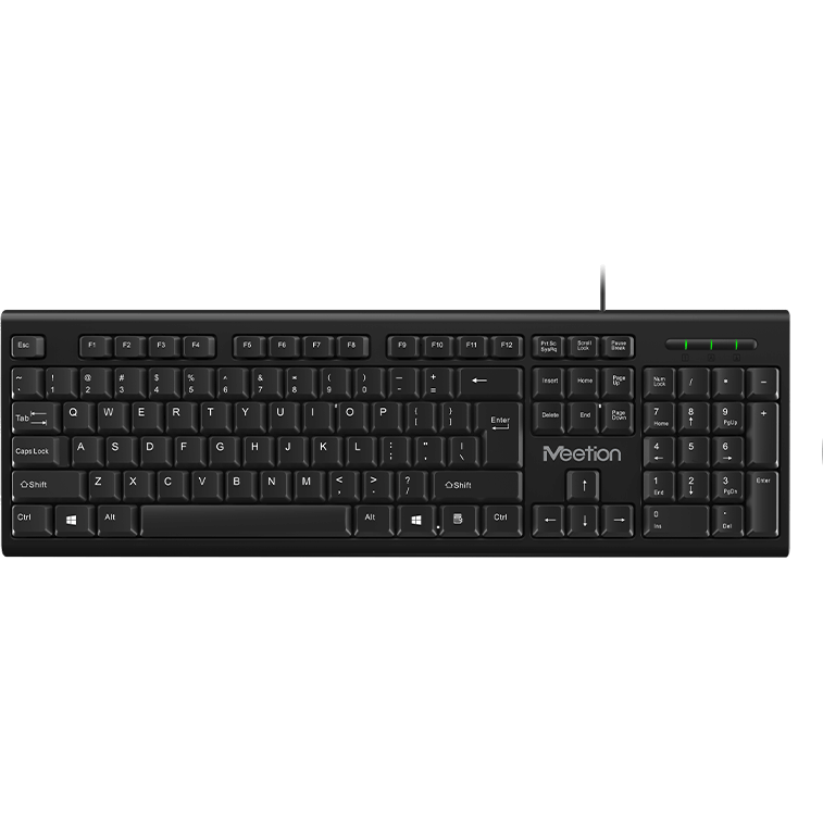Meetion 2.4G Corded Mouse And Keyboard Combo – Black (C100) — detail view