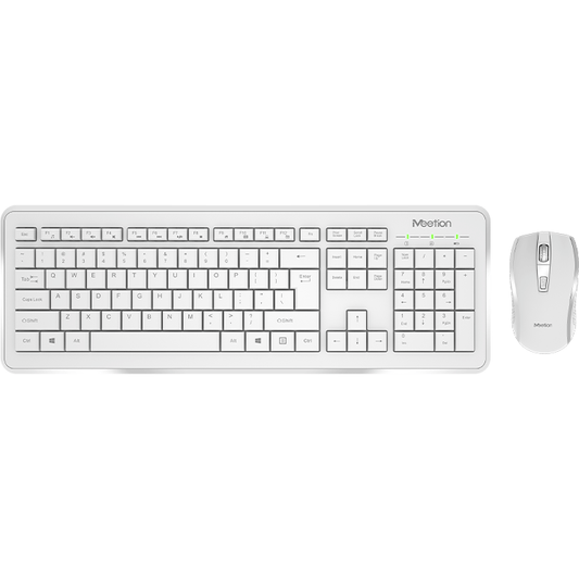Meetion 2.4G Wireless Mouse And Keyboard Combo – White (C4120W) image 1