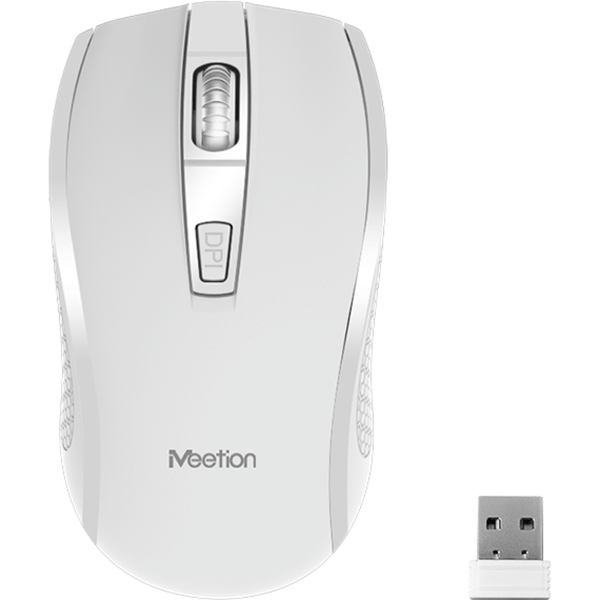 Meetion 2.4G Wireless Mouse And Keyboard Combo – White (C4120W) — side view