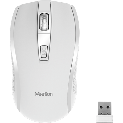Meetion 2.4G Wireless Mouse And Keyboard Combo – White (C4120W) — side view