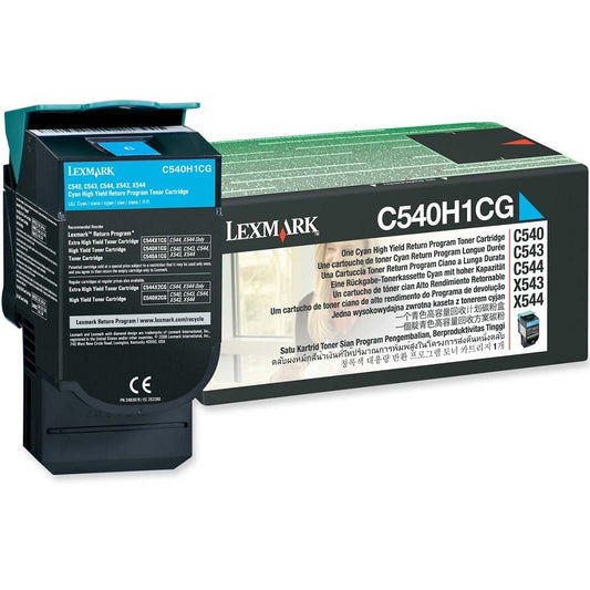 Lexmark C540H1CG High Yield Return Program Cyan Laser Toner Cartridge image 1