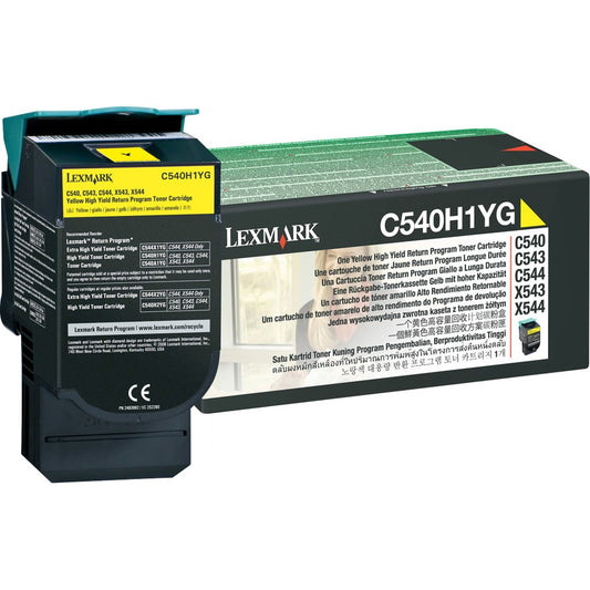 Lexmark C540H1YG High Yield Return Program Yellow Laser Toner Cartridge image 1
