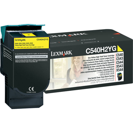 Lexmark C540H2YG High Yield Yellow Laser Toner Cartridge image 1