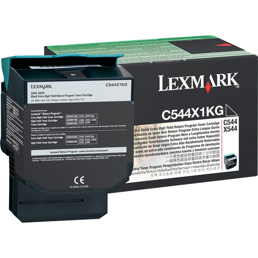 Lexmark C544X1KG Extra High Yield Return Program Black Laser Toner Cartridge image 1