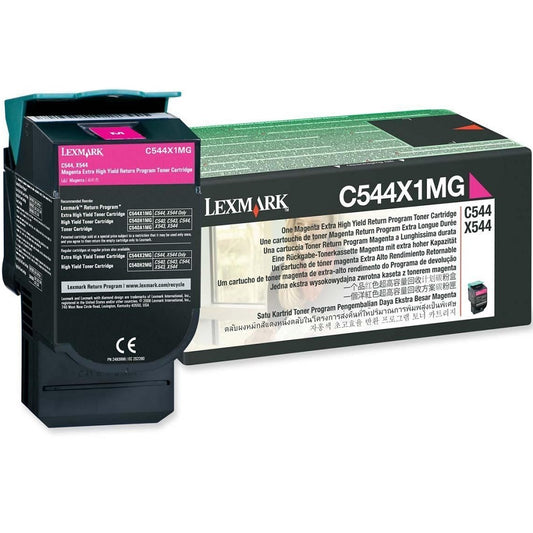 Lexmark C544X1MG Extra High Yield Return Program Magenta Laser Toner Cartridge (C544X1MG) image 1