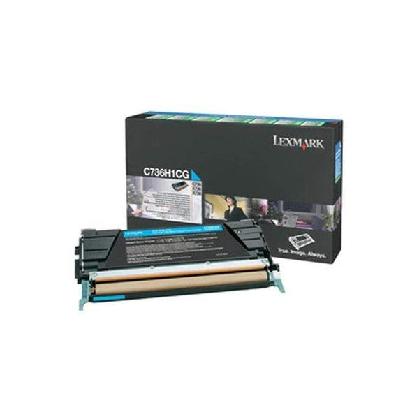 Lexmark C736H1CG High Yield Return Program Cyan Laser Toner Cartridge image 1