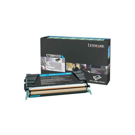 Lexmark C736H1CG High Yield Return Program Cyan Laser Toner Cartridge image 1